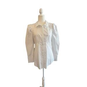 VERONICA BEARD Gilan Top Puff Sleeve Button Up Shirt Size 8
